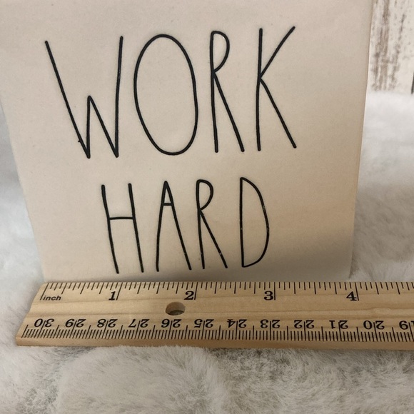 Rae Dunn Be Brave/Work Hard Paperweight - Picture 3 of 6